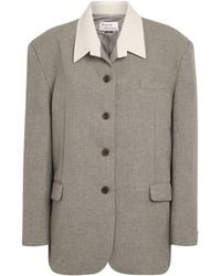 Source Unknown - Contrast-Collar Suki Blazer Shirt - Lyst