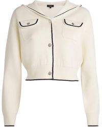 Theory - Merino Wool-Blend Hooded Cardigan - Lyst