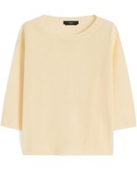 Weekend by Maxmara - Linen Cropped-Sleeve Sweater - Lyst
