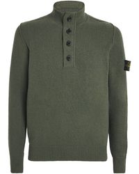 Stone Island - Lambswool-Blend Buttoned Sweater - Lyst