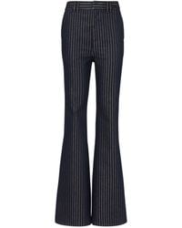 Balmain - Pinstripe High-rise Flared Jeans - Lyst