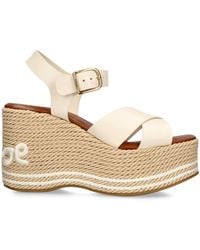 Chloé - Leather Sand Wedge Espadrilles 105 - Lyst