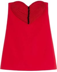 Valentino - Silk-Wool Heart Mini Dress - Lyst