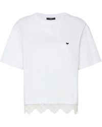 Weekend by Maxmara - Cotton Lace-Hem T-Shirt - Lyst