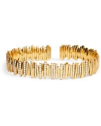 Suzanne Kalan - And Diamond Half Pavé Cuff Bangle - Lyst