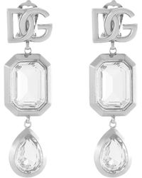 Dolce & Gabbana - Embellished Logo Clip-On Earrings - Lyst