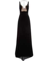 Antonio Berardi Lace Insert Velvet Gown - Black
