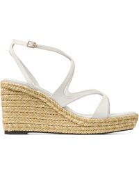Jimmy Choo - Ayla 85 Leather Wedge Sandals - Lyst