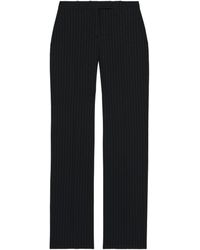 McQueen - Wool Embroidered Pinstripe Trousers - Lyst