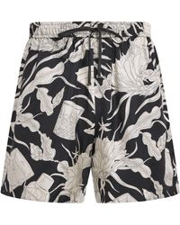 Amiri - Silk Floral Print Shorts - Lyst