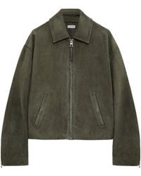 Loewe - Suede Zip-Up Jacket - Lyst