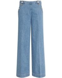 Claudie Pierlot - Button-Up-Panel Wide-Leg Jeans - Lyst
