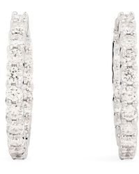 Harrods - Medium And Diamond Hoop Earrings - Lyst