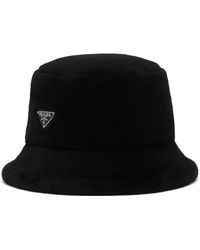 Prada - Shearling Bucket Hat - Lyst