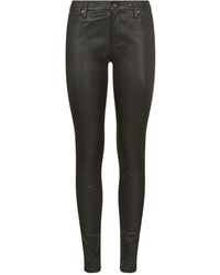 AG Jeans Leather Skinny Jeans - Black