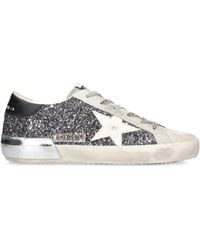 Golden Goose - Leather-glitter Super-star Sneakers - Lyst