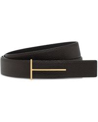 Tom Ford - Calf Leather Slim T Belt - Lyst