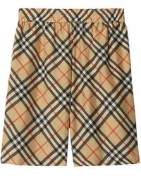 Burberry - Silk Check Shorts - Lyst