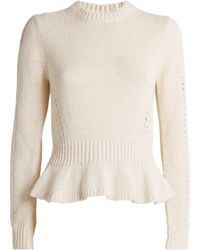 Ulla Johnson - Cotton-Blend Peplum Aurelie Sweater - Lyst