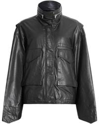 AllSaints - Clay Leather Jacket - Lyst