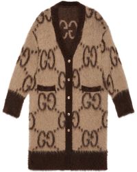 Gucci - GG Mohair Wool Long Cardigan - Lyst