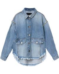 AllSaints - Hettie Stud Denim Shacket - Lyst