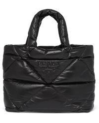 Prada - Leather Quilted Tote Bag - Lyst