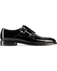 Jimmy Choo - Finnion Monk Strap Leather Shoes - Lyst