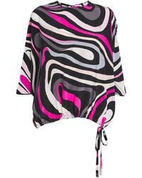 Emilio Pucci - Marmo Print Cape Blouse - Lyst