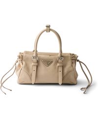 Prada - Small Leather Karin Top-Handle Bag - Lyst