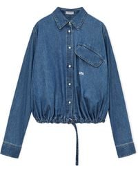 Loewe - Drawstring-Hem Denim Shirt - Lyst