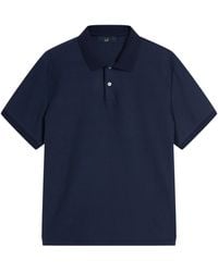 dunhill - Cotton Herringbone Polo Shirt - Lyst