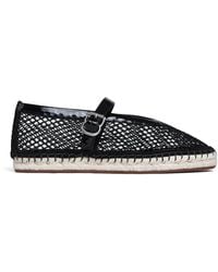 Alaïa - Mesh-Leather Espadrille Ballet Flats - Lyst