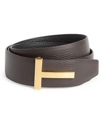 Tom Ford - Leather Reversible T Ridge Belt - Lyst
