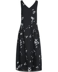 Theory - Satin V-Neck Midi Dress - Lyst