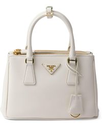 Prada - Small Leather Galleria Top-Handle Bag - Lyst
