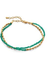 Monica Vinader - Vermeil And Onyx Mini Nugget Beaded Bracelet - Lyst