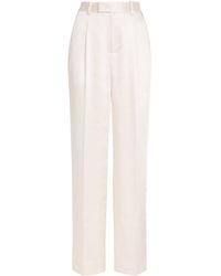 Self-Portrait - Satin Wide-Leg Trousers - Lyst