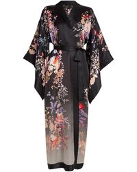 Meng - Silk-satin Floral Kimono - Lyst
