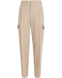 Isaia - Cotton-Silk Pleated Cargo Trousers - Lyst
