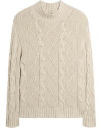 dunhill - Cashmere-Blend Aran Cable-Knit Sweater - Lyst