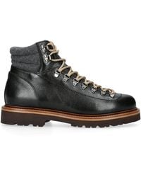 Brunello Cucinelli - Leather Wool-Trim Mountain Boots - Lyst