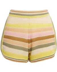 Zimmermann - Cotton Crochet Stripe Indra Shorts - Lyst