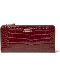 Aspinal of London - Large Leather Croc-Embossed Mayfair Purse - Lyst