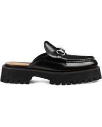 Gucci - Leather Lug-sole Horsebit Loafers - Lyst