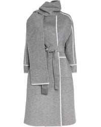 Maje - Wool-Blend Scarf Coat - Lyst
