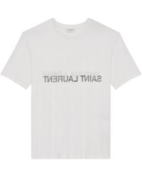 Saint Laurent - Reverse Logo T-Shirt - Lyst