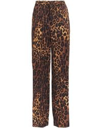 L'Agence - Leopard Print Livvy Wide-Leg Trousers - Lyst