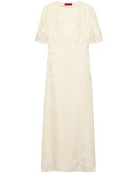 MAX&Co. - Satin V-Neck Midi Dress - Lyst