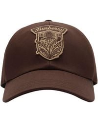 Burberry - Cotton Gabardine Thistle Shield Cap - Lyst